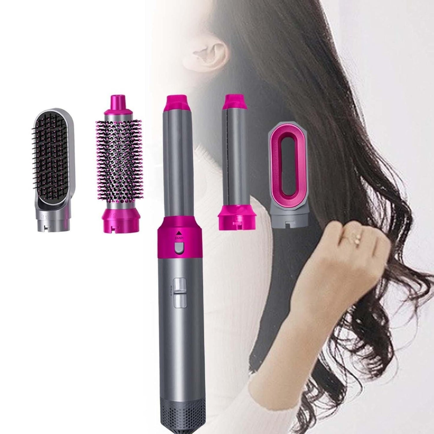 Muti-Functional 5 IN 1 Hair Styling Tool Detachable Hot Air Brush Hair Dryer with Comb